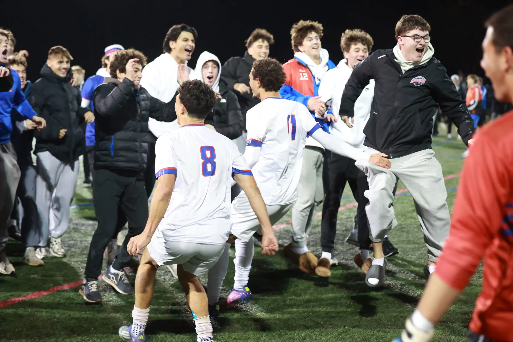 Ayden Anderson celebrates his game-winner in the South Jersey Coaches Cup final on November 1, 2025