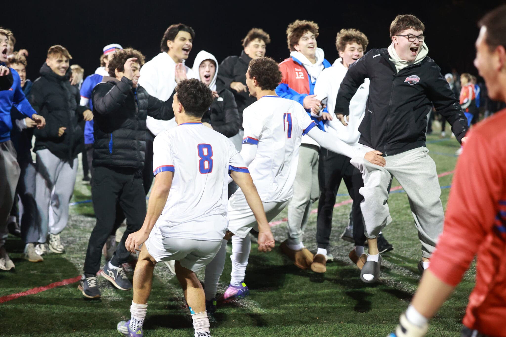 Ayden Anderson celebrates his game-winner in the South Jersey Coaches Cup final on November 1, 2025