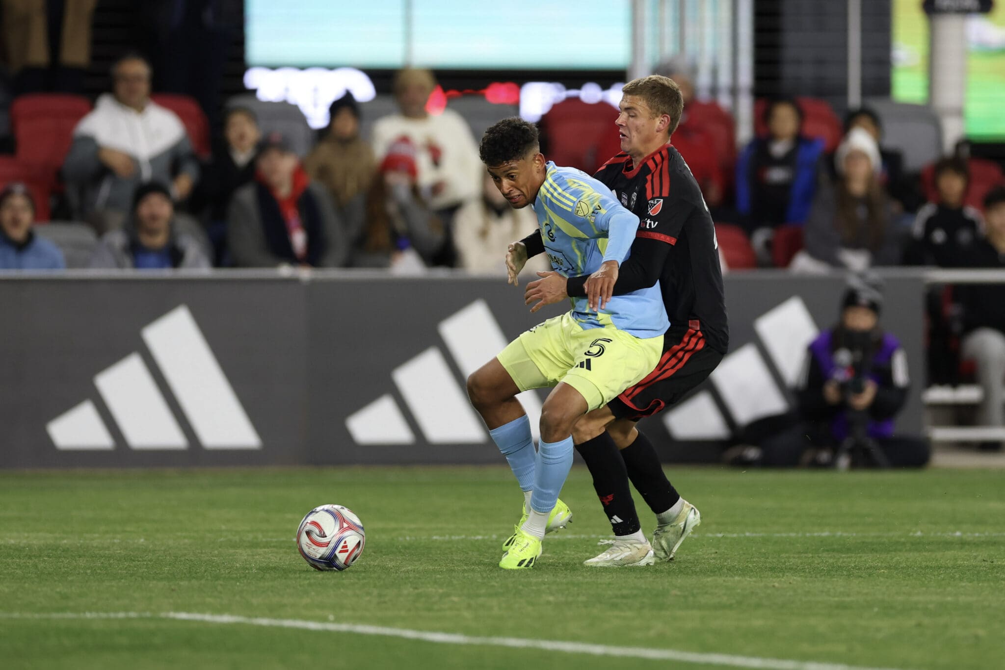 Japhet Sery Larsen during a Philadelphia Union game at DC United on February 21, 2026. Photo by Don Robson.