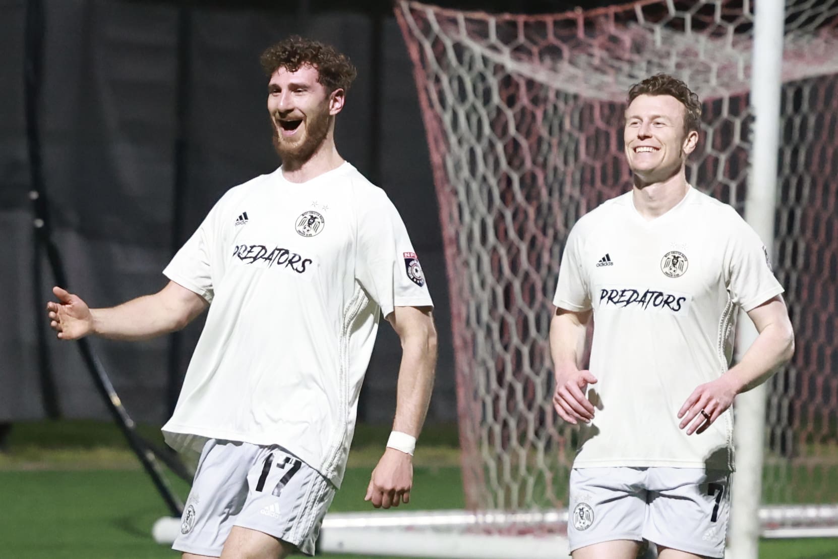 Jacob Weaver celebrates his goal for West Chester United against VE in a USLPA match on May 5, 2026. Photo by Matthew Ralph